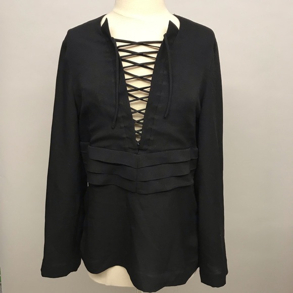 NWT IRO Paris black Front tie top - Picture 1 of 5